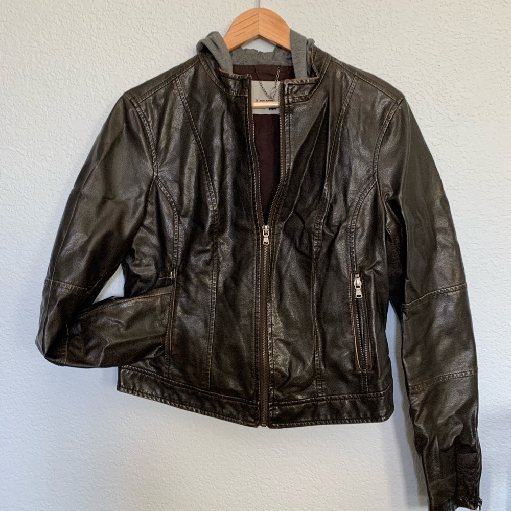 Levi’s Leather Hoodie Jacket